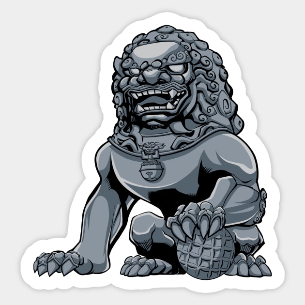 Chinese Lion Iron Sticker by Malchev